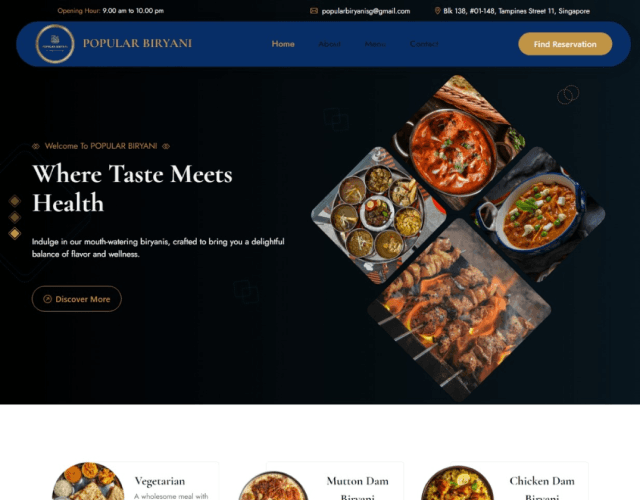 POPULAR BIRYANI Website